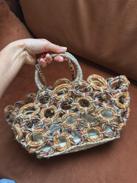 Torebks zara boho koszyk letnia multikolor nowa