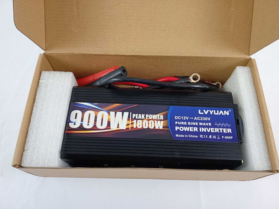 konwerter napięcia 12 V do 220 V z 1 portem EU i 2 portami USB, falownik do samochodu Lvyuan 900 W