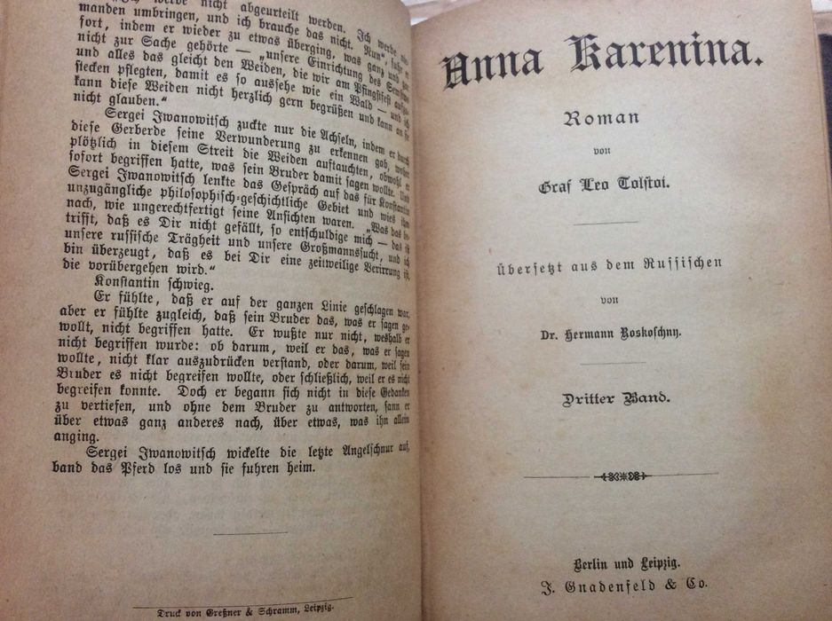 Ana Karenina. Romance do Conde Leão Tolstoi, 18??