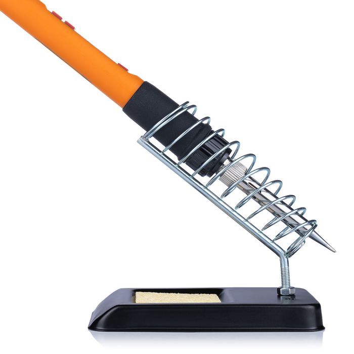 Uchwyt na Lutownicę Metalowy – 127,5 x 64 mm | Z Gąbką