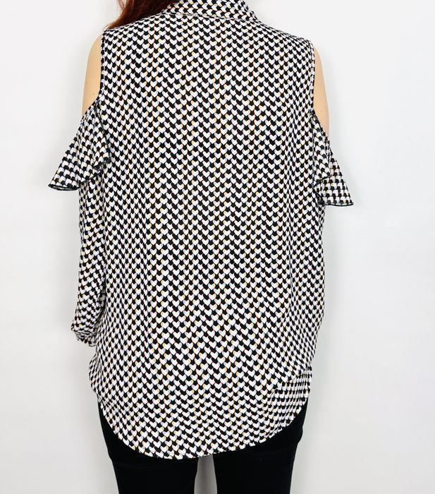 Bluzka hiszpanka w kratkę z falbankami L 40 Atmosphere