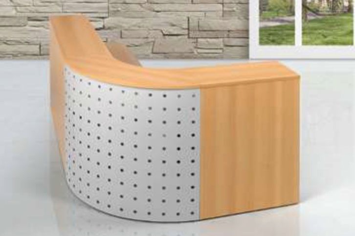 Balcão Recepção atendimento ao público formato em Curvo material Novo