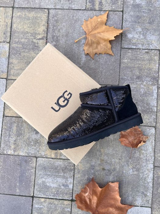 UGG Classic Ultra Mini Mirror Ball Boots 1151616-BLK Оригінал Нові 39