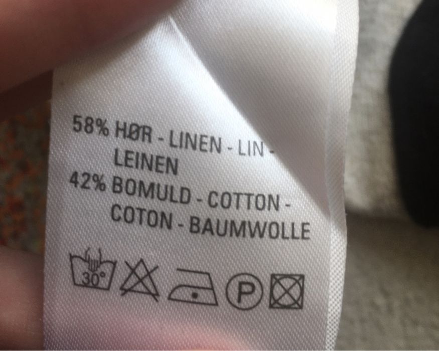 Len/bawełna bluzka z długim rękawem