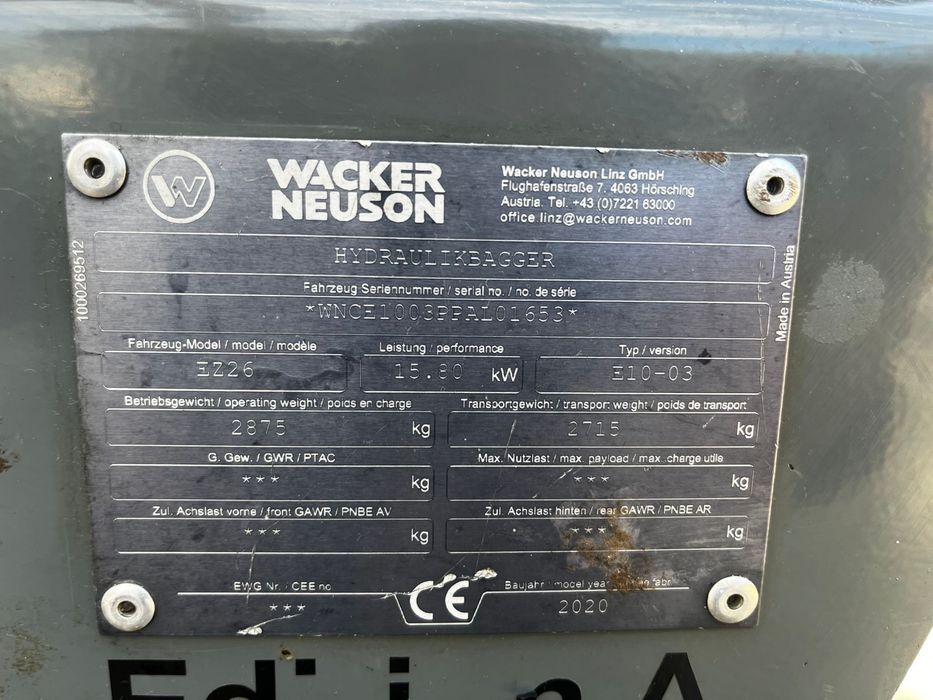 Koparka Wacker Neuson EZ 26