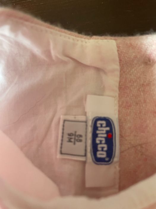 Vestido rosa de lã da Chicco 9 meses