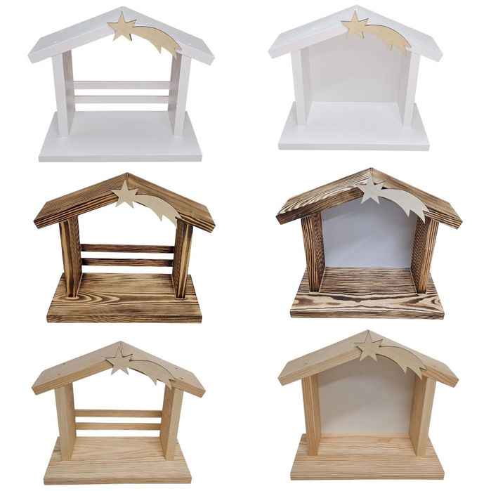 Szopka bożonarodzeniowa stajenka drewniana