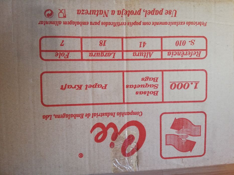Sacos de papel KRAFT caixa cerca de 850 Sacos NOVA.