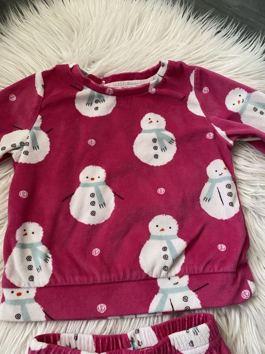 TU 12-18 miesięcy 1-1,5 roku 80-86 cm komplet spodnie + bluza bałwany