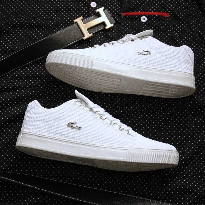 Кросівки Lacoste чоловічі класичні кеди Лакоста білі РОЗПРОДАЖ