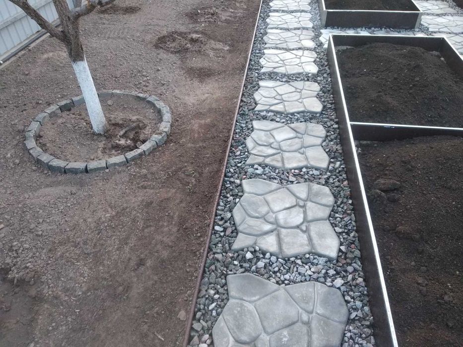 Тротуарна плитка 30х30/40х40/50х50см Бруківка старе місто, ФЕМ, Бордюр