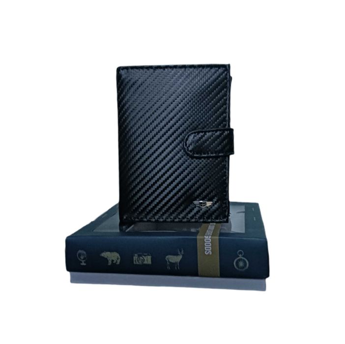 Nowy karbowany portfel męski Peterson ze skóry naturalnej+brelok, pud.