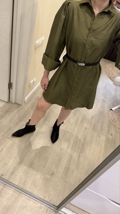 Трендова сукня хакі, сукня котонова