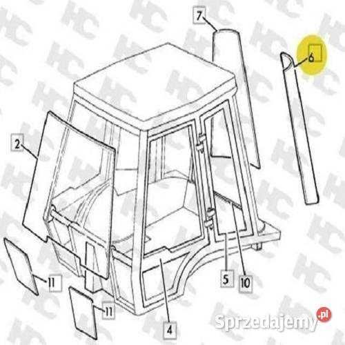JCB - nowa szyba JCB 3cx, 4cx , do koparko-ładowarki projekt 12