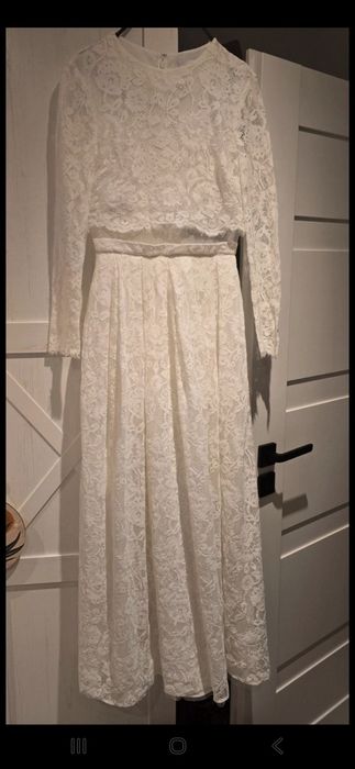 Suknia ślubna Asos 38 M boho piękna skromna