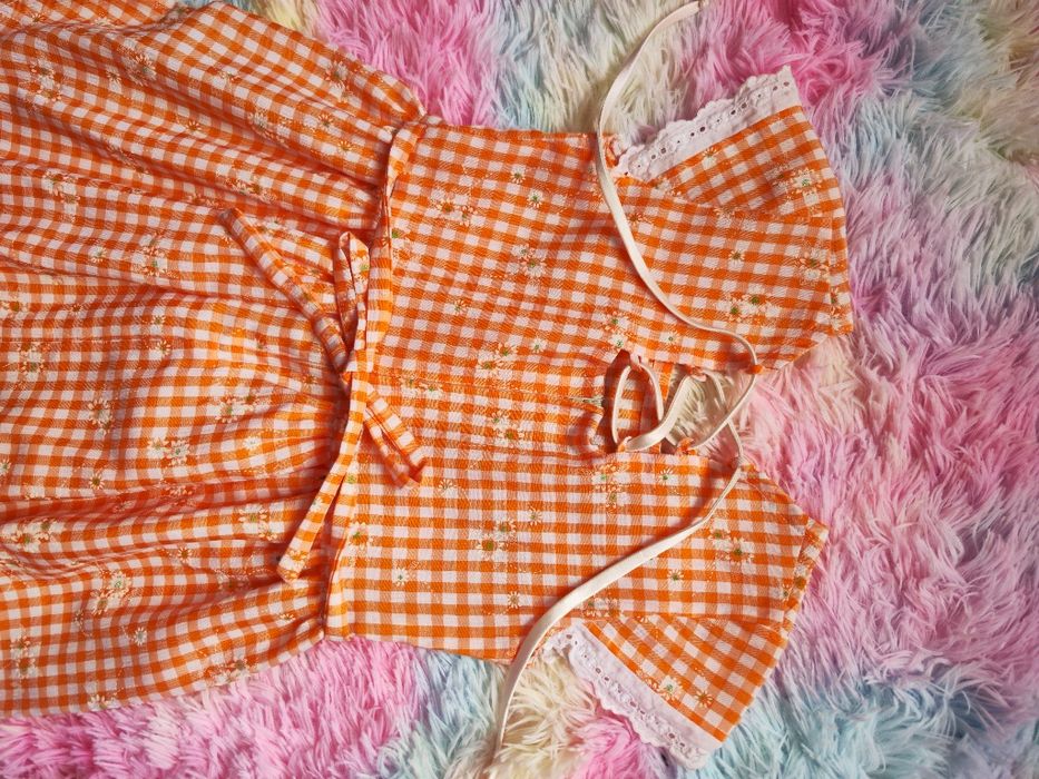 Vestido novo menina feito à mão 7/8 anos