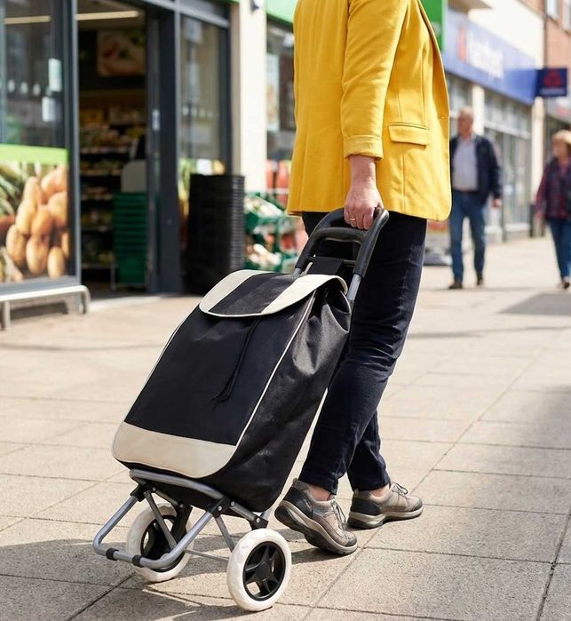Wózek Na Zakupy Transportowy Na Kółkach XXL Składany Mocny Stalowy