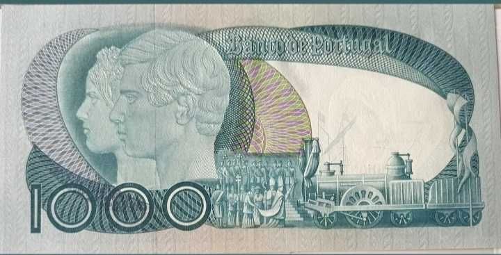 Nota 1.000 Escudos Nova República Portuguesa 1980  (Banco de Portugal)