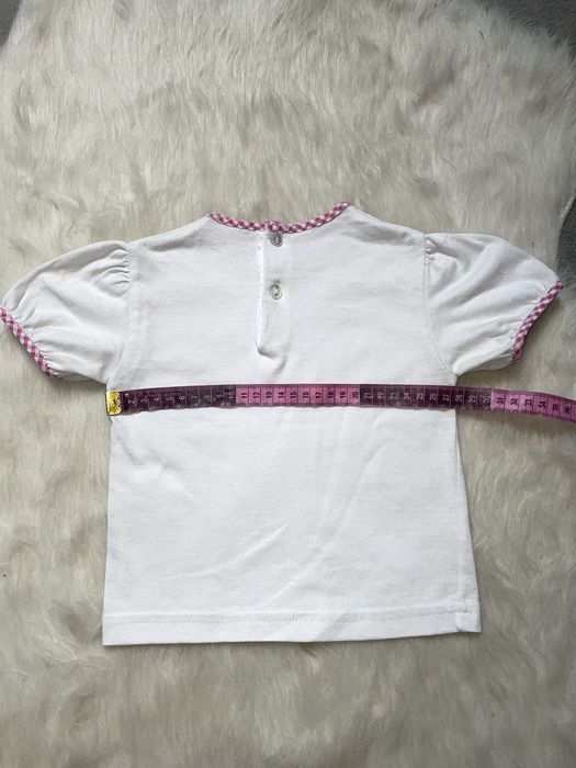 Biała bluzka t-shirt dziewczęca bawełna niemowlęca