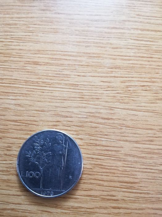 Moeda 100 liras italianas 1978