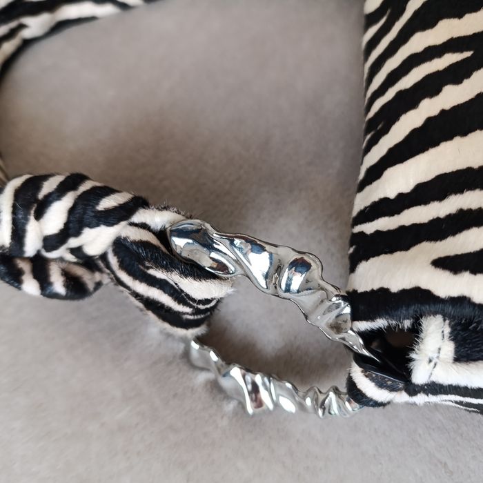 Torebka Zara skórzana zebra animal print mała