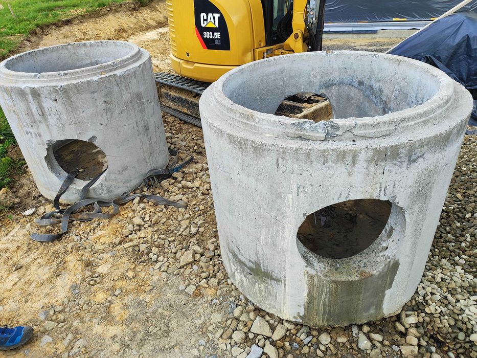Studnia studnie 2 sztuki betonowa kineta krąg studzienka z dnem fi 100