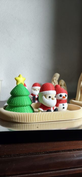 Conjunto de Natal 3D – Pai Natal, Boneco de Neve e Árvore + Tabuleiro