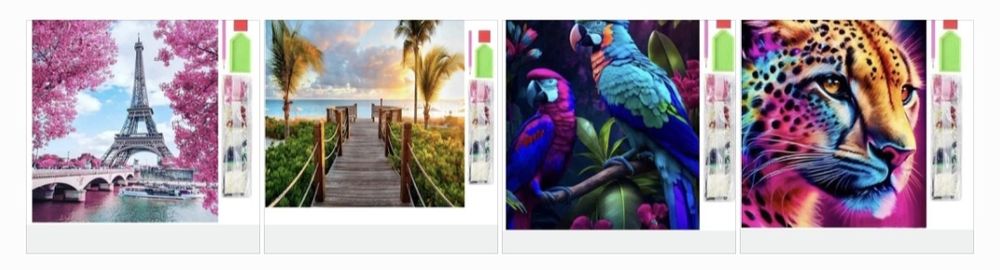 Haft diamentowy zestaw 4 sztuk