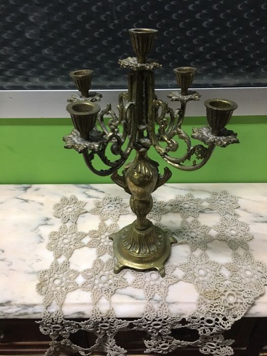Castiçal 5 velas em latão