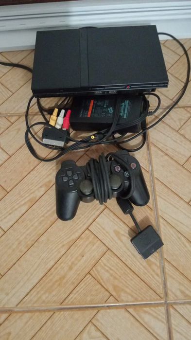 Ps2 slim + comando e cabos