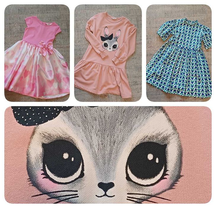 Sukienki 3szt.- H&M i Reserved -134/140 NOWE