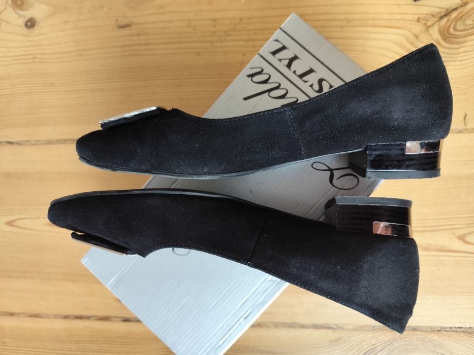 Buty skórzane r.40 czarne