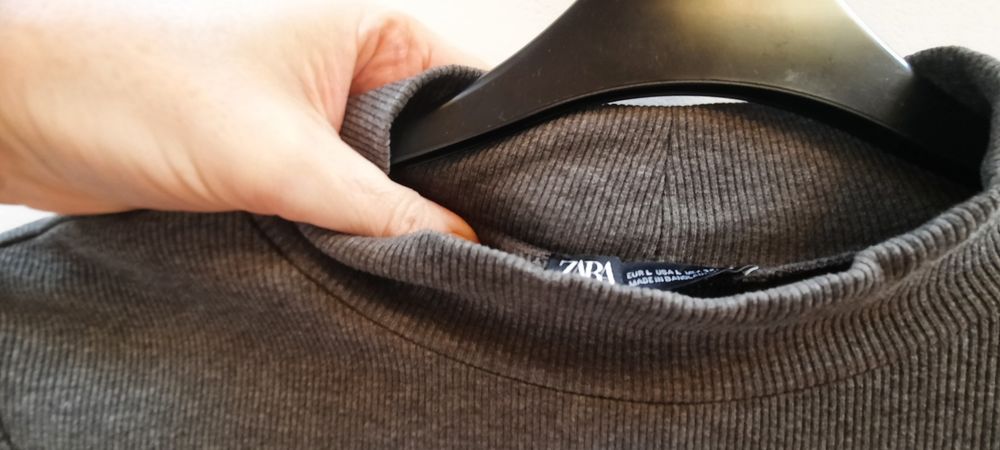ZARA sukienka prążek ołowkowa midi
