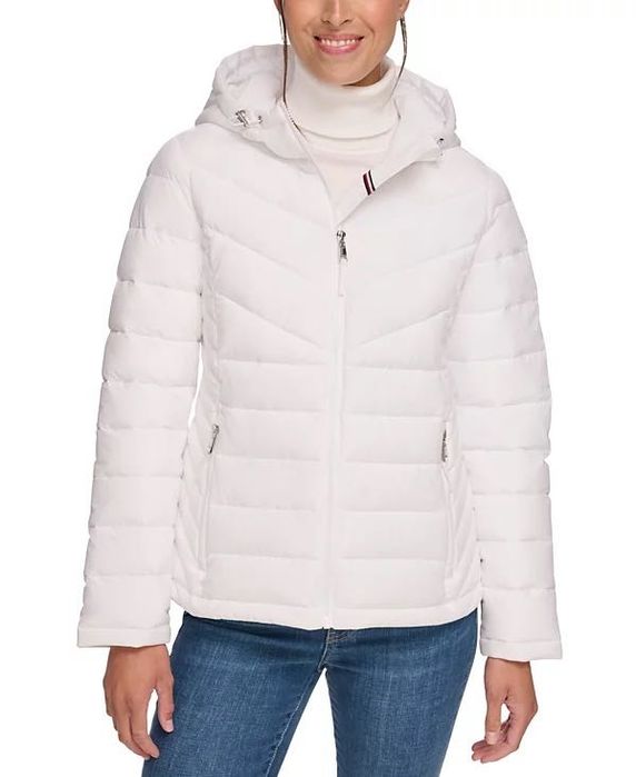 Tommy Hilfiger packable jacket Куртка пуховик складывающаяся белая р М