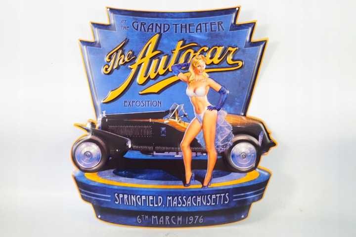 Metalowy plakat szyld reklama Retro Auto KOBIETA