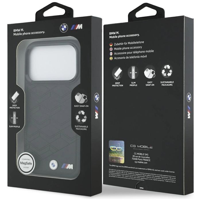 Etui BMW M Shape Logo MagSafe na iPhone 17 Pro - czarne