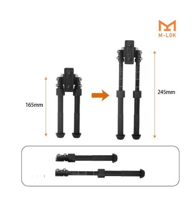 Сошки для гвинтівки Atlas Bipod з кріпленням M-LOK