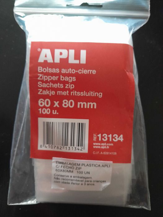 100 bolsas c/ fecho zip