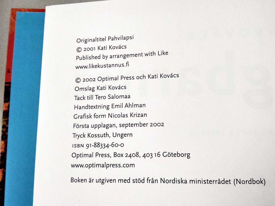 Комиксы книга Финляндия 2002 год Kati Kovacs Kartongbarnet Кати Ковач