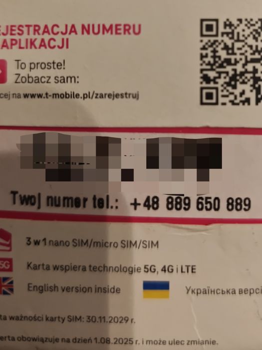 889 650 889 Złoty numer starter T Mobile Prosty Latwy Karta SIM