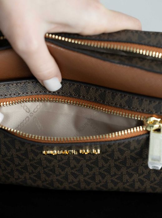 Сумка Michael Kors Jet Set logo brown Майкл Корз