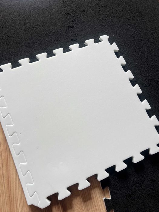 12x Puzzle Piankowe EVA Mata Pluszowa Dywan Podłogowa Czarne 30x30cm