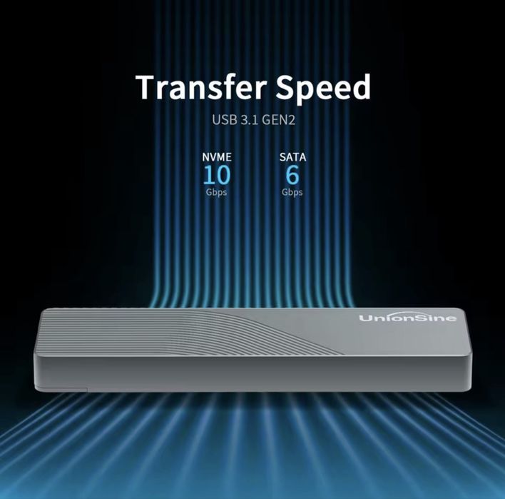 Кишеня для SSD UnionSine Dual Protocol M2 NVMe 10Gbps USB3.1