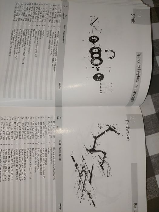 Nowy Katalog czesci instrukcja obsługi rama silnik jawa 50 mustang