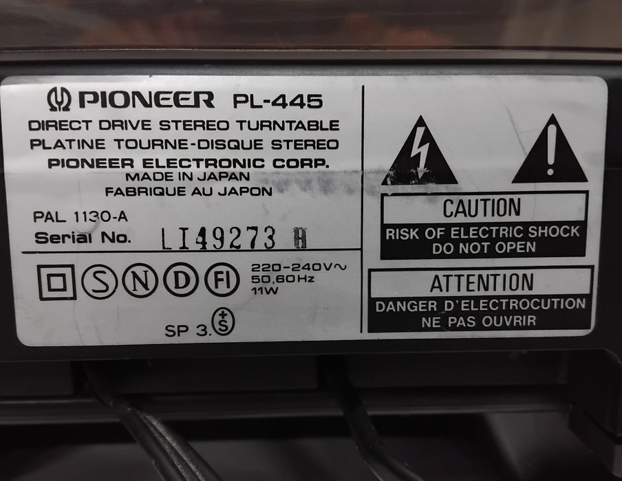 PIONEER gira-discos PL-445