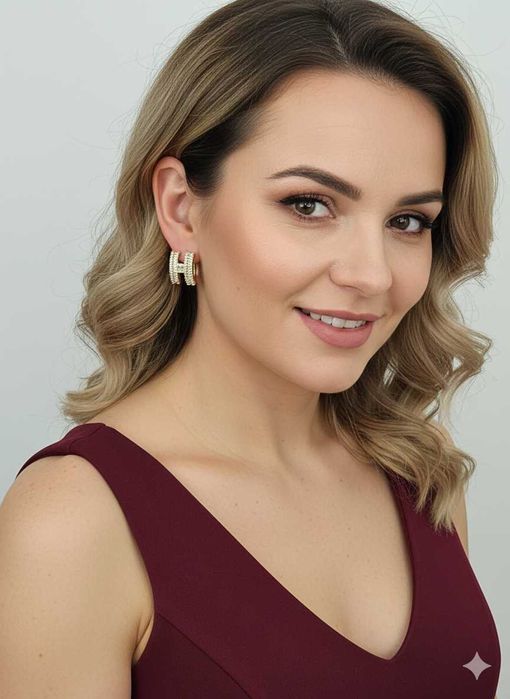 Kolczyki sztyfty Moonriver literka H cyrkonie stal chirurgiczna 316L