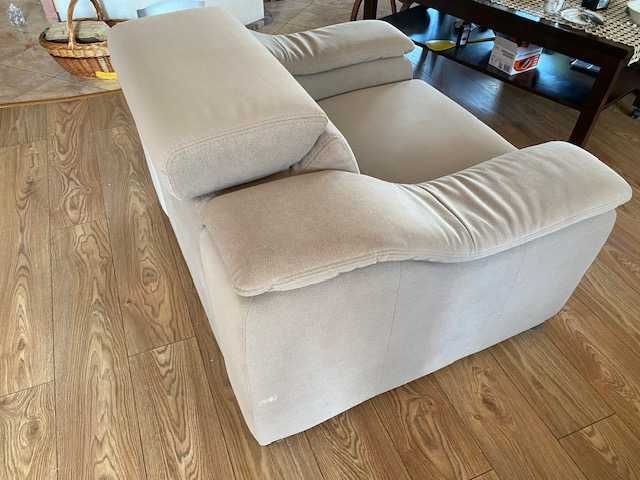 Sofa + fotel ze składanymi zagłówkami