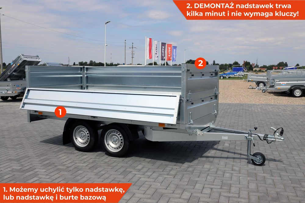 Przyczepka samochodowa 302 x 151 x 40 NEPTUN N7-302 2 KPS z NADSTAWKĄ