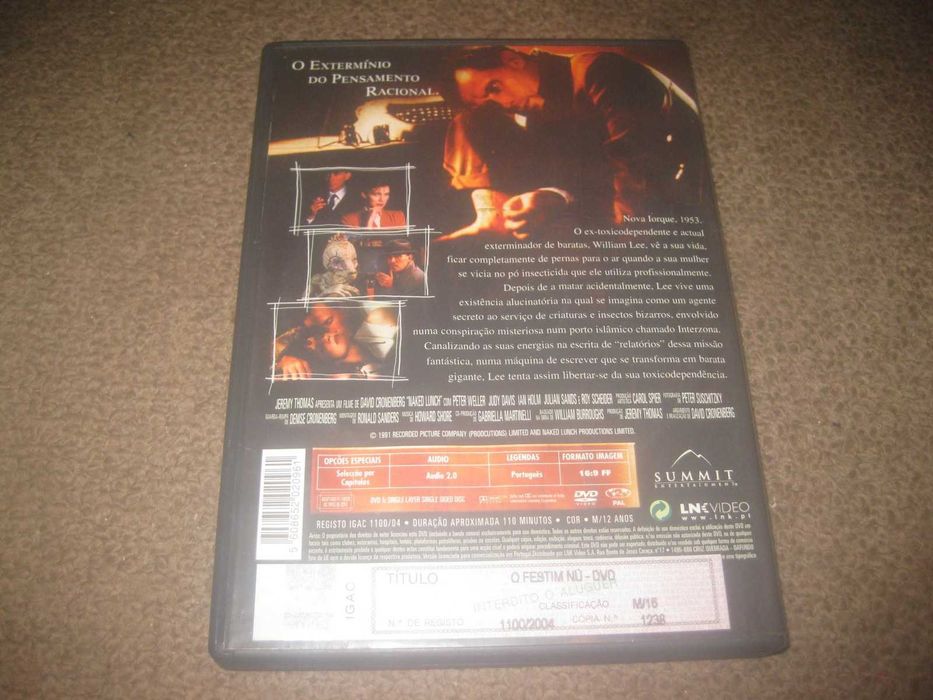 DVD "O Festim Nu" de David Cronenberg/Raríssimo!