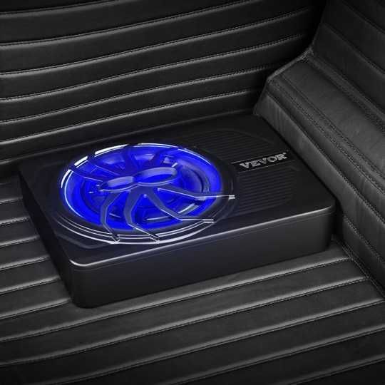 Subwoofer Slim VEVOR 10" 440W com Kit Cabos Profissional